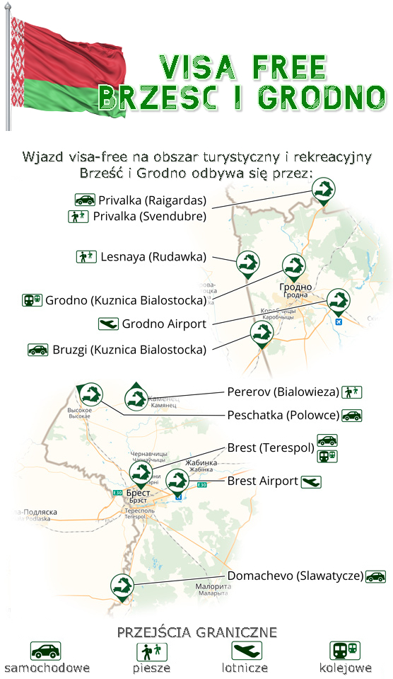 Visa free Bialorus Voucher na Bialorus - Brzesc i Grodno
